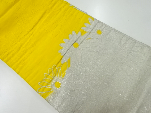 アンティーク　菊模様織出し名古屋帯（材料）